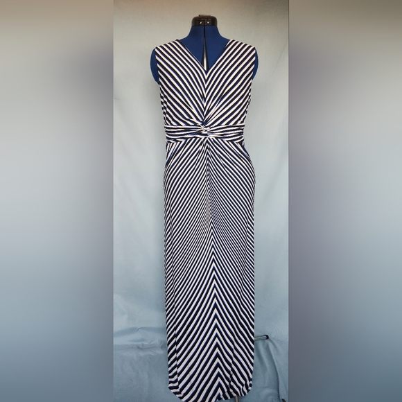Chico's Stripe Twist Knot Maxi Dress - Picture 1 of 4